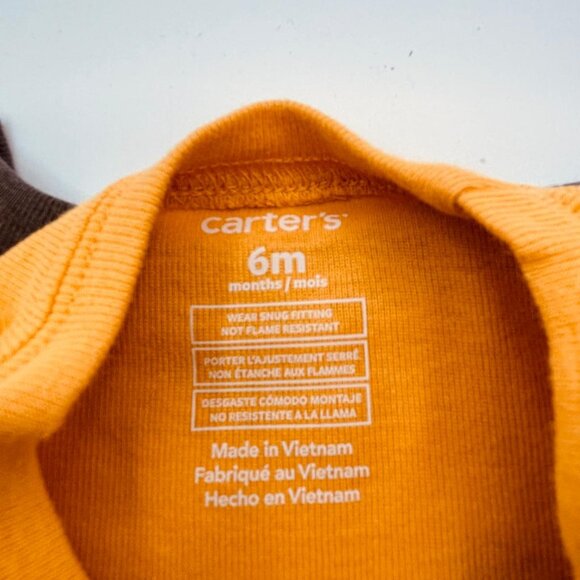 Carter’s Baby Construction Theme Long Sleeve & Excavator Tee Tops Only Yellow/Gr - Picture 6 of 6